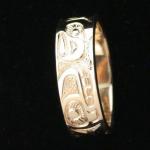 View the image: 1/4" Whale & Eagle 14k size 6 3/4