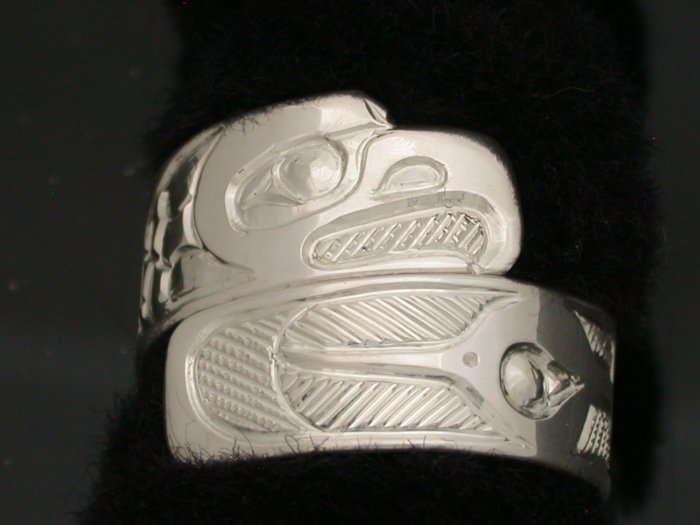 Eagle & humming bird, Size 11 wrap Sterling silver $180