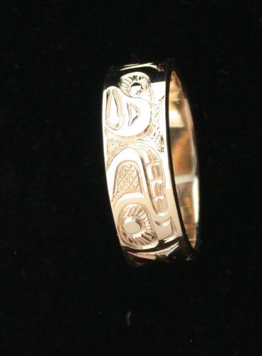 1/4" Whale & Eagle 14k size 6 3/4